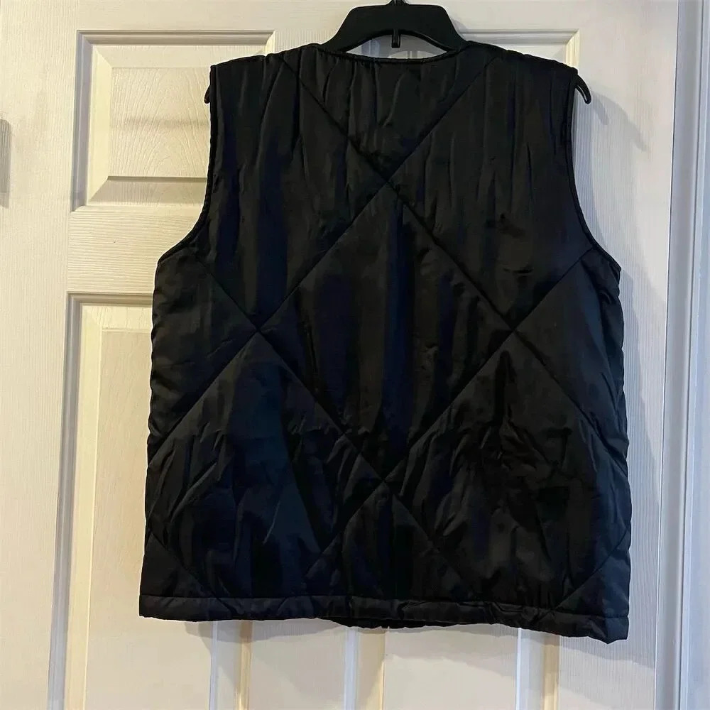 Socialite Women's Black Quilted Puffer Vest S Lightweight Zip Pockets - Picture 6 of 6